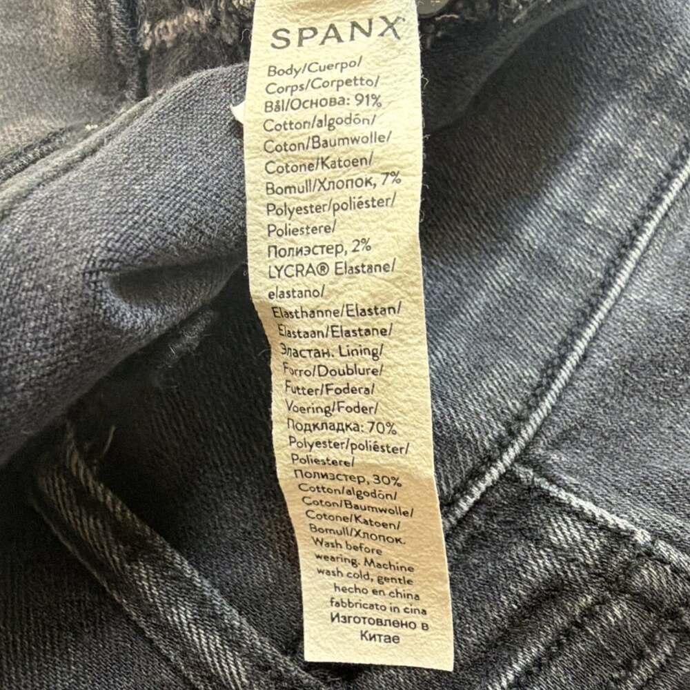 SPANX Ankle Straight Leg Jeans Black Pull On Tall Size M Small 20355T W30”/L29” - Picture 10 of 10